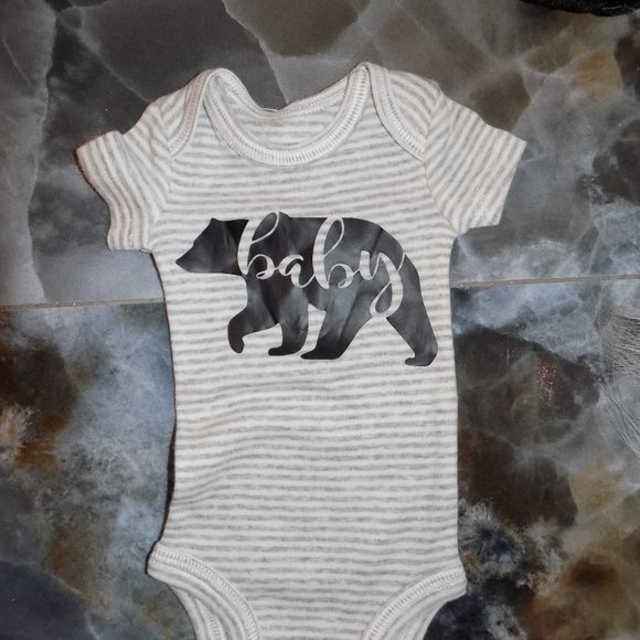 Baby Bear Funny Infant Shirts Creeper For Family Bodysuit Size Preemie NEW - Picture 2 of 3